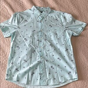 Blue Casual Button Down Shirt with Relaxed Fit